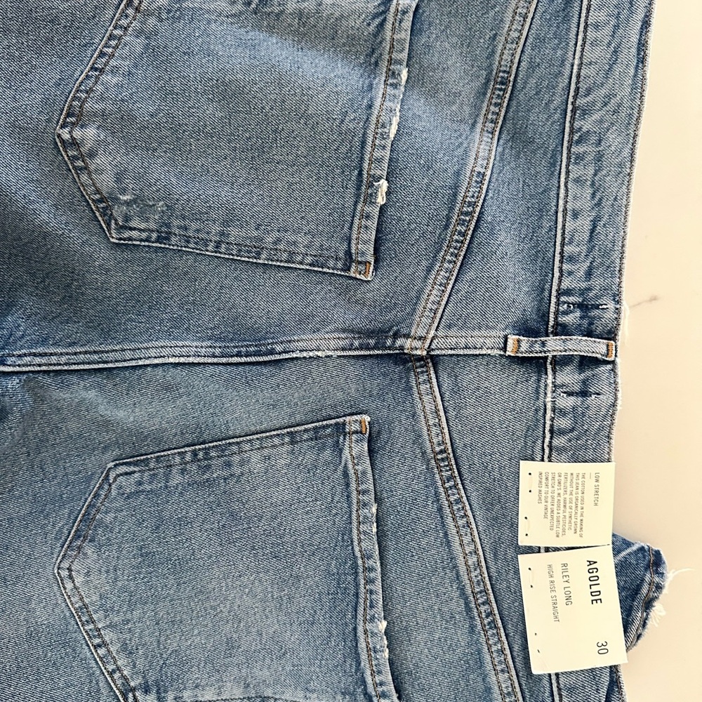 Agolde Riley Long High Rise Straight Jeans - Picture 4 of 4